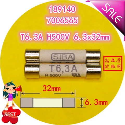 6.3 A fuse T H500V 7006565 189140 6.3 x32mm fuse tube
6.3 A fuse T H500V 7006565 189140 6.3 x32mm fuse tube