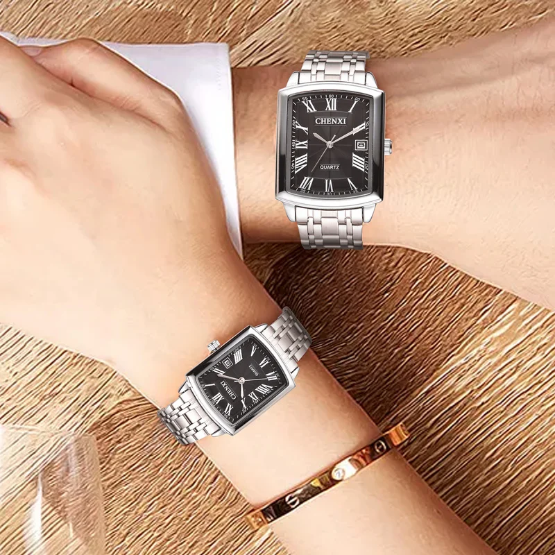 CHENXI Couple Watch Men's Casual Calendar Rectangular Dial Waterproof Simple Fashion Ladies Quartz Watch WA188
CHENXI Couple Watch Men's Casual Calendar Rectangular Dial Waterproof Simple Fashion Ladies Quartz Watch WA188