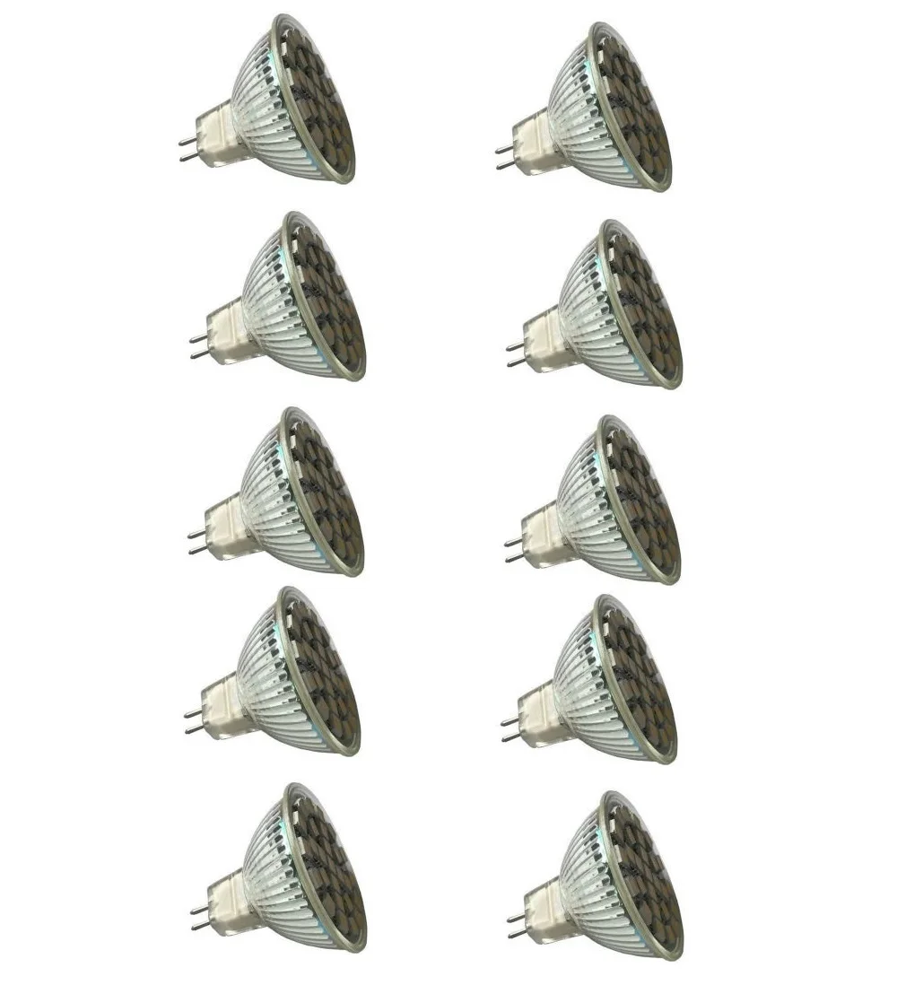 

4W led light led lamp Spotlight Bulb MR16 GU5.3 27 leds 5050 DC12V Warm White 300LM While the glass lamp cup 10PCS