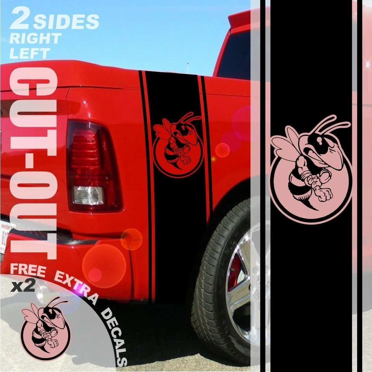 For 1500 2500 Truck Bed Side Stripe Rumble Bee Ram Dodge Vinyl Decal Sticker 018A
For 1500 2500 Truck Bed Side Stripe Rumble Bee Ram Dodge Vinyl Decal Sticker 018A