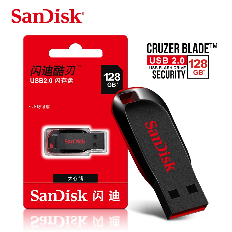 

SanDisk USB 2.0 Original usb flash drive Cruzer Blade CZ50 pendrive 128gb 64gb 32gb 16gb 8gb pen drive black memory stick