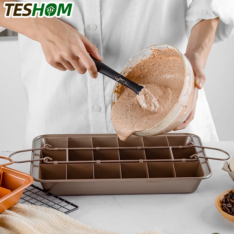 TESHOM Carbon Steel Square Lattice Brownie Baking Pan Cake Mold Professional Bakeware Tools 18 Cavity Molds Baking Tool
TESHOM Carbon Steel Square Lattice Brownie Baking Pan Cake Mold Professional Bakeware Tools 18 Cavity Molds Baking Tool