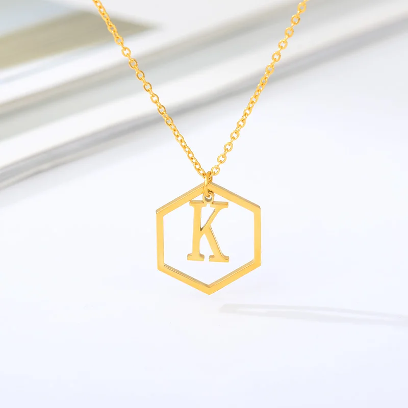 Initial Hexagon Necklace Letter Pendant Hollow Monograms Chain Necklace Stainless Steel Gold Choker Jewelry Gift On-Sale
Initial Hexagon Necklace Letter Pendant Hollow Monograms Chain Necklace Stainless Steel Gold Choker Jewelry Gift On-Sale