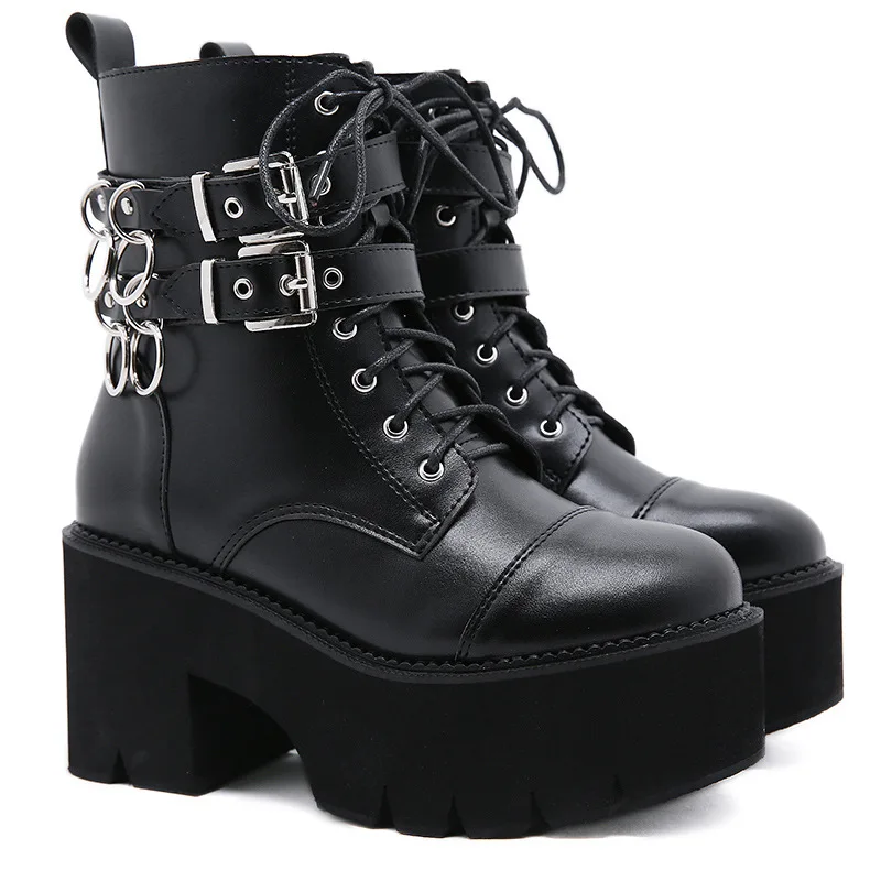 Autumn and winter Europe and America Martin boots belt buckle rivet side zipper platform platform lace-up female boots
Autumn and winter Europe and America Martin boots belt buckle rivet side zipper platform platform lace-up female boots
