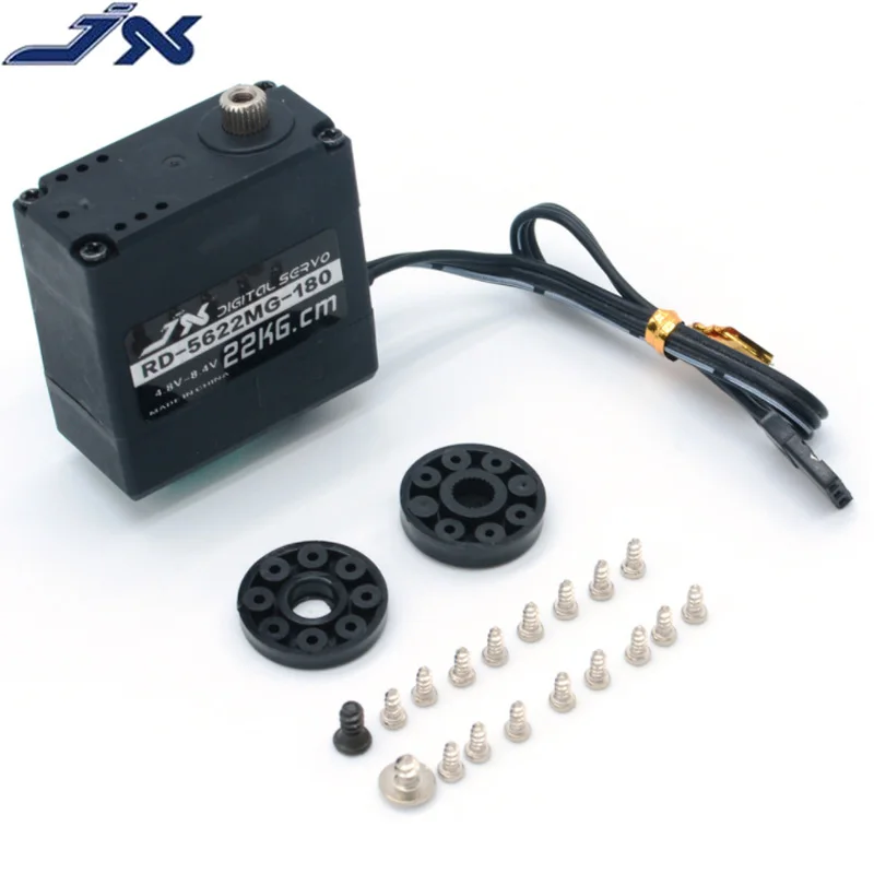 JX Servo RD-5622MG-180/RD-5622MG-300 180/300 градусов Точная металлическая шестерня, большой крутящий момент робот сервопривод, двойная ось рулевого механизма
JX Servo RD-5622MG-180/RD-5622MG-300 180/300 градусов Точная металлическая шестерня, большой крутящий момент робот сервопривод, двойная ось рулевого механизма