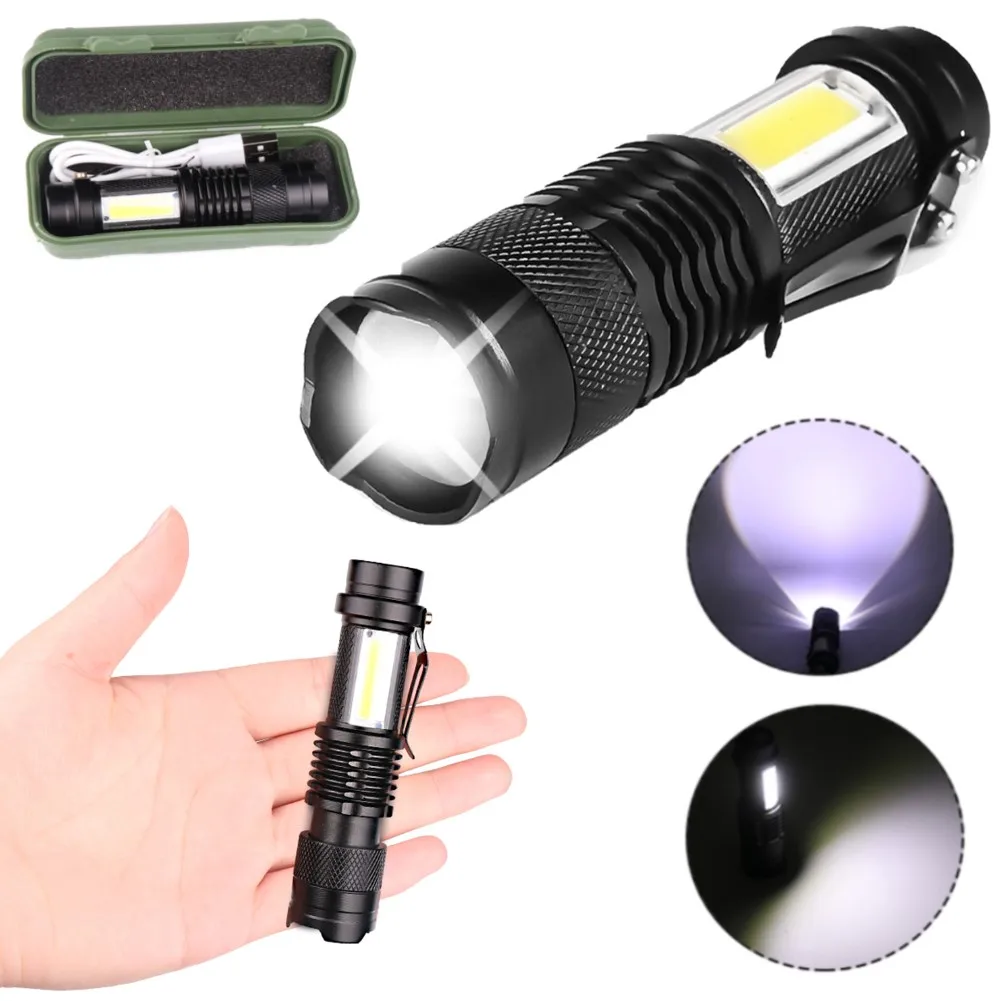 Миниатюрный перезаряжаемый светодиодный фонарик XPE + COB, 100 м, мощный фонарик с батареей 400 мАч, уличный фонарик для кемпинга с подарочной коро... 
Миниатюрный перезаряжаемый светодиодный фонарик XPE + COB, 100 м, мощный фонарик с батареей 400 мАч, уличный фонарик для кемпинга с подарочной коро...