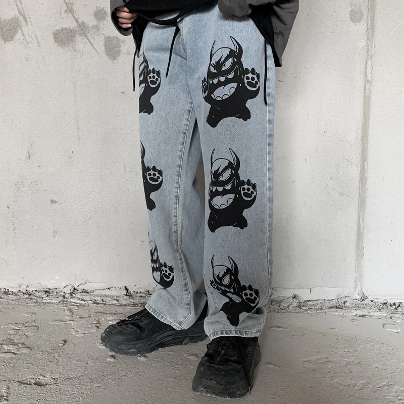 new Korean style loose straight pockets button fly Harajuku full length fashion brand Women's Clothing high waist Jeans cartoon
new Korean style loose straight pockets button fly Harajuku full length fashion brand Women's Clothing high waist Jeans cartoon