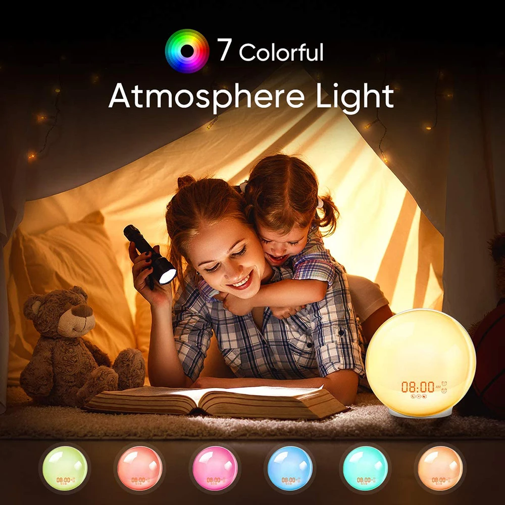 Wake Up Light Sunrise Alarm Clock WiFi Smart 7 Colors Sunrise/Sunset FM Radio Digital Nightlight Clock For Alexa Google Home
Wake Up Light Sunrise Alarm Clock WiFi Smart 7 Colors Sunrise/Sunset FM Radio Digital Nightlight Clock For Alexa Google Home