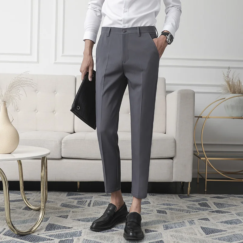 Men's nine minute trousers casual suit pants 2021 summer loose straight leg Korean fashion slim slim feet drape grey
Men's nine minute trousers casual suit pants 2021 summer loose straight leg Korean fashion slim slim feet drape grey