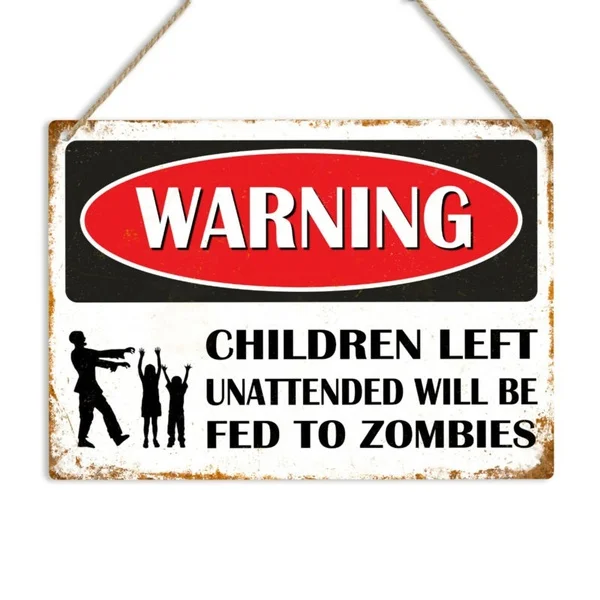 Предупреждение дети без присмотра кормить зомби металлический Оловянная табличка Смешные новинки
Предупреждение дети без присмотра кормить зомби металлический Оловянная табличка Смешные новинки