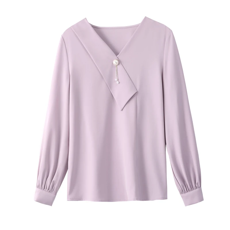 Autumn French Chiffon Blouse Women Long Sleeved Stitching Office Lady Blusa Mujer Beading Pink Womens Tops and Blouses
Autumn French Chiffon Blouse Women Long Sleeved Stitching Office Lady Blusa Mujer Beading Pink Womens Tops and Blouses
