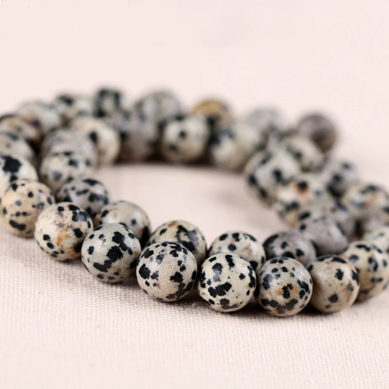 High Quality charm spots White 4mm 6mm 8mm 10mm Natural Stone Bead For DIY bracelet necklace women&men Jewelry Loose Spacer Bead
High Quality charm spots White 4mm 6mm 8mm 10mm Natural Stone Bead For DIY bracelet necklace women&men Jewelry Loose Spacer Bead