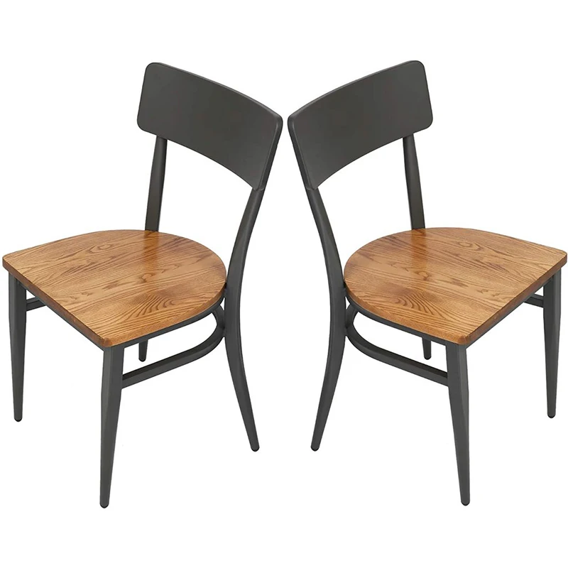 Modern Industrial Kitchen Dining Chairs Set of 2 with Solid Wooden Seat & Metal Legs, Black and Brown
Modern Industrial Kitchen Dining Chairs Set of 2 with Solid Wooden Seat & Metal Legs, Black and Brown