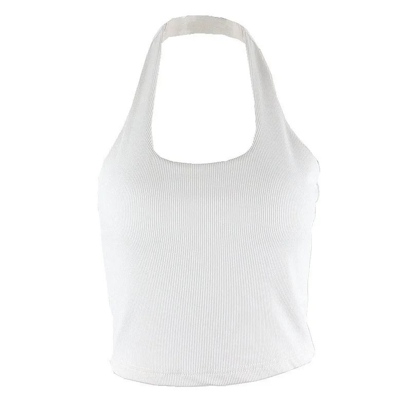 2021 Spring and Summer New Vest Solid Color Navel-bearing Sleeveless Hanging Neck Fashion Ribbed Small Vest Women
2021 Spring and Summer New Vest Solid Color Navel-bearing Sleeveless Hanging Neck Fashion Ribbed Small Vest Women