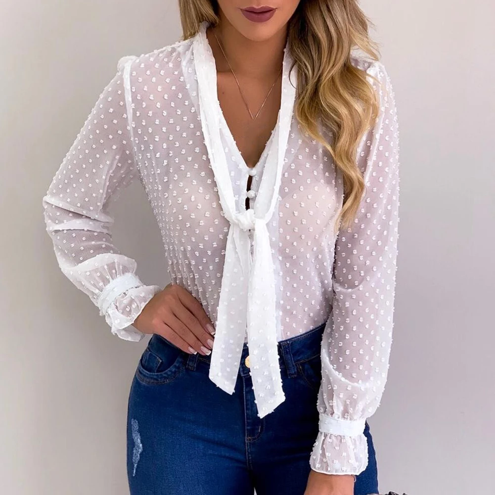 Button Tie Polka Dot Long Sleeve Shirt Women Bow Collar Summer Tops Blouses Autumn Fashion Long Sleeve Shirt Office Blouse
Button Tie Polka Dot Long Sleeve Shirt Women Bow Collar Summer Tops Blouses Autumn Fashion Long Sleeve Shirt Office Blouse