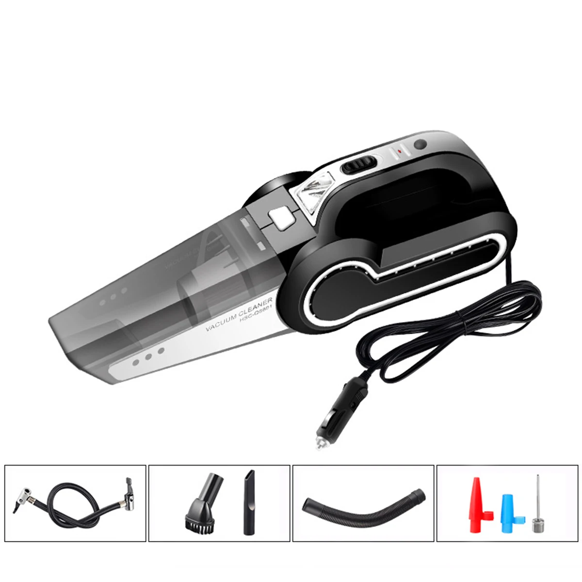 4in1 Car Vacuum Cleaner 120W Handheld Car Vacuum Cleaners with Light Tire Gauge Tire Inflator Dry and Wet Dual Use
4in1 Car Vacuum Cleaner 120W Handheld Car Vacuum Cleaners with Light Tire Gauge Tire Inflator Dry and Wet Dual Use
