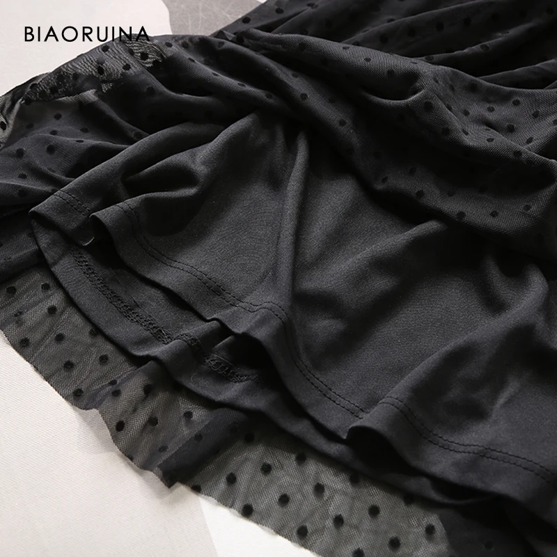 BIAORUINA Women's Black Flocking High Waist Vintage Long Dress Round Neck Ladies Hollow Out Elegant Midi Dress Vestidos
BIAORUINA Women's Black Flocking High Waist Vintage Long Dress Round Neck Ladies Hollow Out Elegant Midi Dress Vestidos