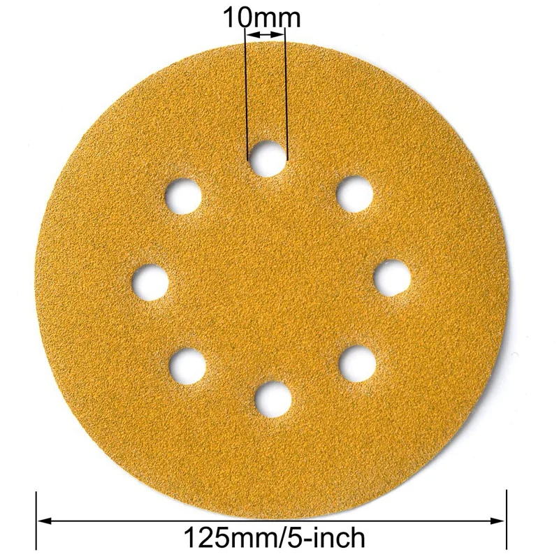 5-Inch 8-Hole Hook and Loop Sanding Discs 120-Grit Sandpaper Pad Self Adhsive Back Sander Disk Sandpaper, 100-Pack
5-Inch 8-Hole Hook and Loop Sanding Discs 120-Grit Sandpaper Pad Self Adhsive Back Sander Disk Sandpaper, 100-Pack