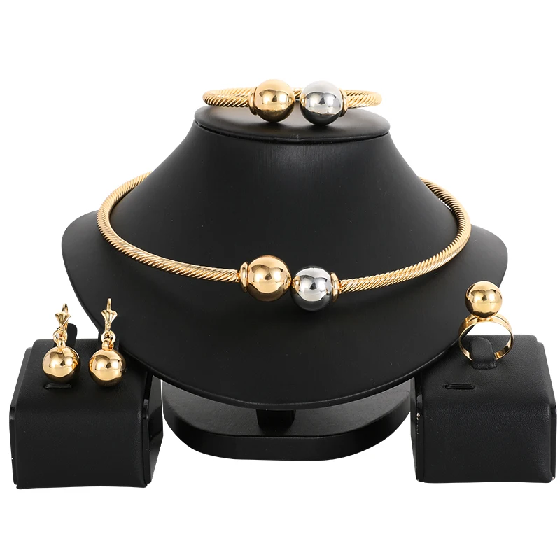 Hotsale High Quality Fashion Dubai Jewelry Set Gold color Wedding African Beads Jewelry Sets necklace earrings bracelet ring 
Hotsale High Quality Fashion Dubai Jewelry Set Gold color Wedding African Beads Jewelry Sets necklace earrings bracelet ring