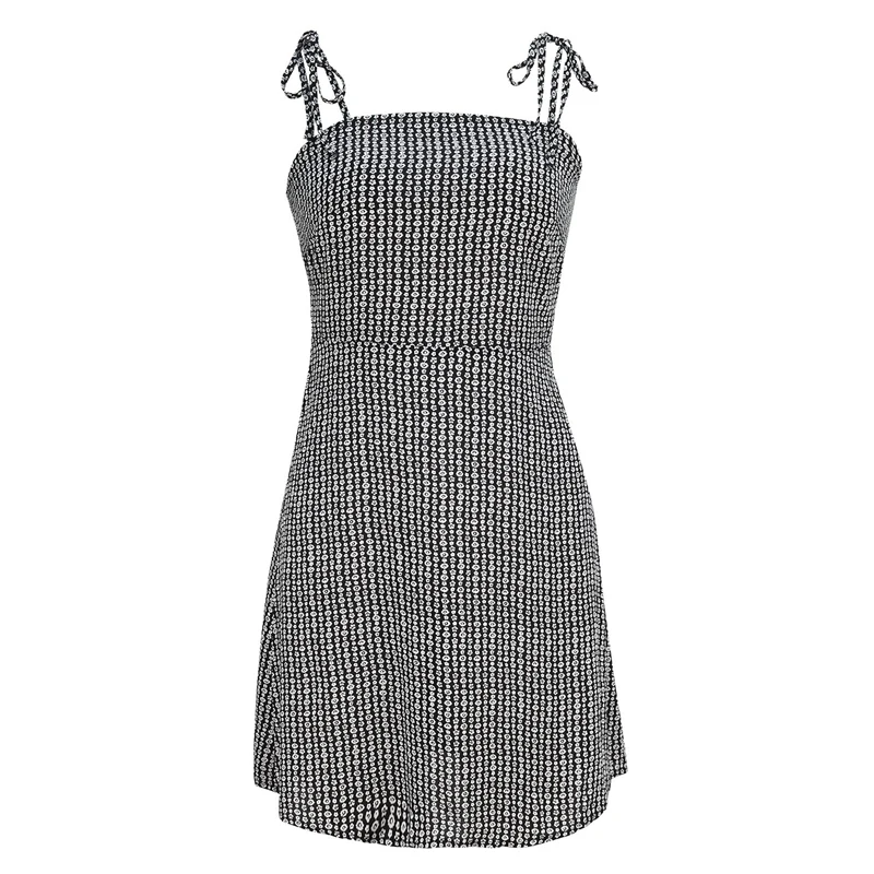 Women's Lace-Up Wrap Printed Slim Dress Black
Women's Lace-Up Wrap Printed Slim Dress Black