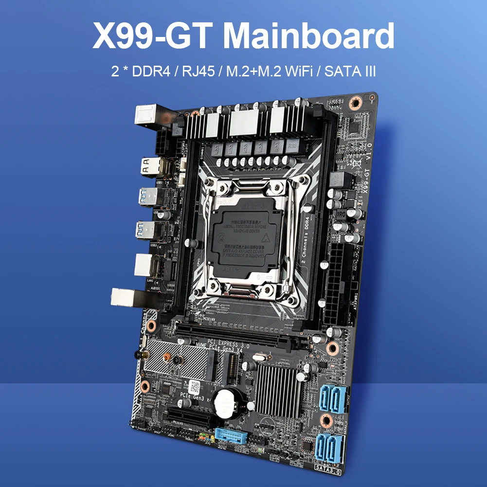 X99-GT motherboard dual DDR4 memory slot/gigabit network card /M2+M.2WIfI hard disk interface supports LGA2011-3V3/V4 series CPU 
X99-GT motherboard dual DDR4 memory slot/gigabit network card /M2+M.2WIfI hard disk interface supports LGA2011-3V3/V4 series CPU