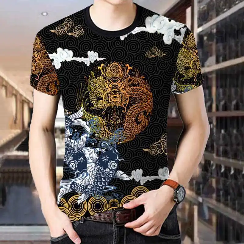 New Summer Men's Casual Ice Silk Round Neck Printed Short-Sleeved T-Shirt Chinese Style Fashion Trend All-Match Top Comfortable
New Summer Men's Casual Ice Silk Round Neck Printed Short-Sleeved T-Shirt Chinese Style Fashion Trend All-Match Top Comfortable
