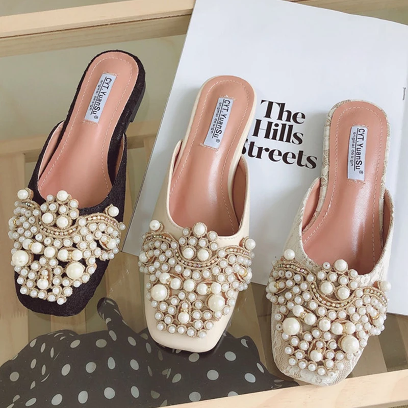 New Women Flats Mules Slippers Fashion String Bead Shoes 2022 Female Square Toe Casual Outdoor Flip Flops Slides Ladies Slippers
New Women Flats Mules Slippers Fashion String Bead Shoes 2022 Female Square Toe Casual Outdoor Flip Flops Slides Ladies Slippers