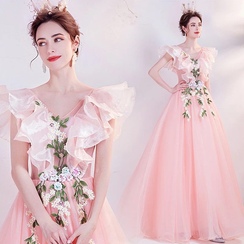 Pink Mesh Embroidery Flowers Plus Size Bridesmaid Bride Wedding Toast Dress Birthday Party Evening Women Dress
Pink Mesh Embroidery Flowers Plus Size Bridesmaid Bride Wedding Toast Dress Birthday Party Evening Women Dress
