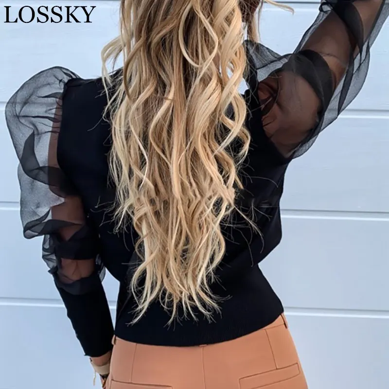 Women's Mesh Patchwork See-through Blouse Long Puff Sleeve O Neck White Black Shirts Chic Tops Sexy Vintage Short Shirt Blusa
Women's Mesh Patchwork See-through Blouse Long Puff Sleeve O Neck White Black Shirts Chic Tops Sexy Vintage Short Shirt Blusa