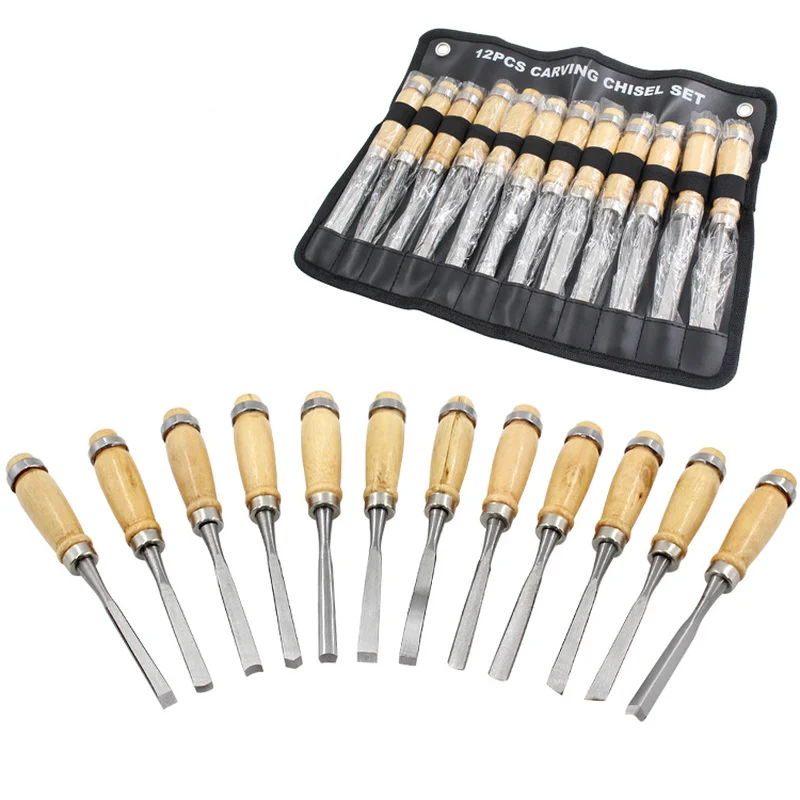 12Pcs/Set Carving Chisel Carpenter Tools Knockable Flat Woodworking Chisel Wood Professional Carving Knife Graver DIY Hand Tools
12Pcs/Set Carving Chisel Carpenter Tools Knockable Flat Woodworking Chisel Wood Professional Carving Knife Graver DIY Hand Tools
