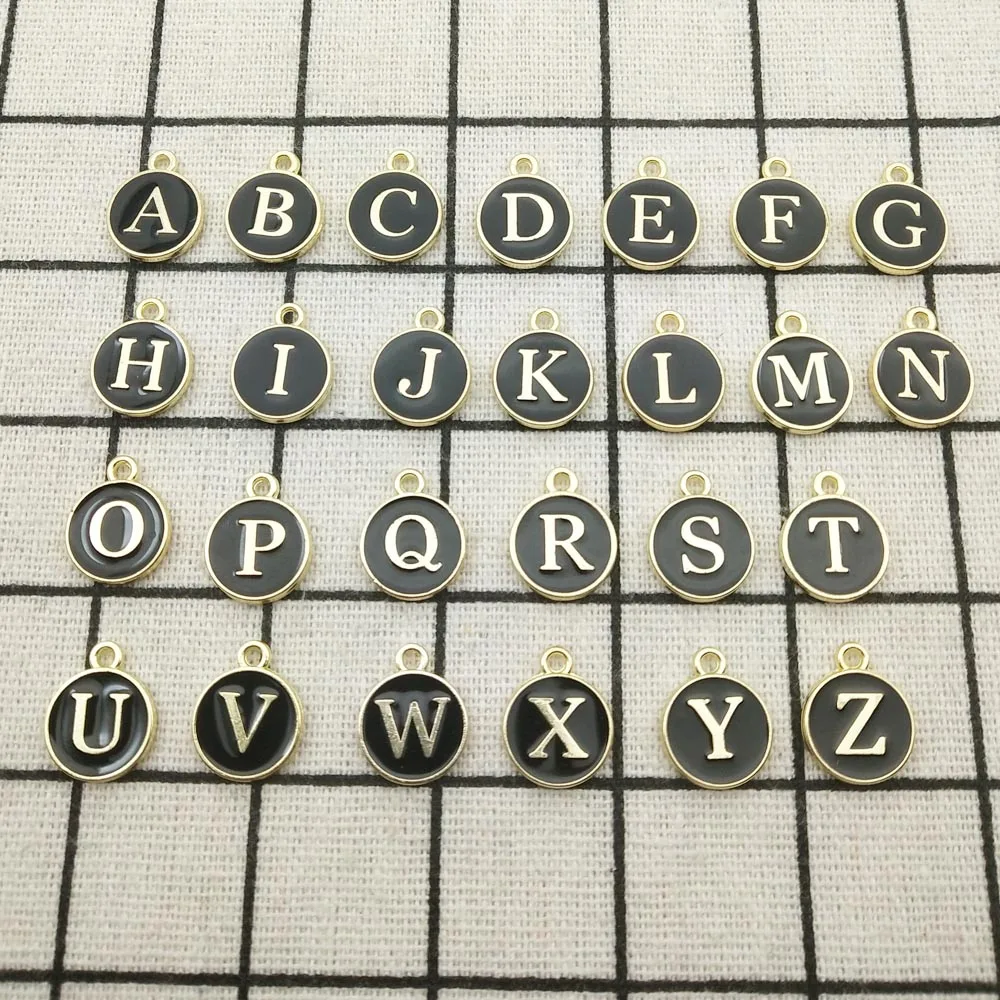 10pcs black enamel double side letter alphabet charms for jewelry making earring charm bracelet charm necklace pendant 11x14mm
10pcs black enamel double side letter alphabet charms for jewelry making earring charm bracelet charm necklace pendant 11x14mm