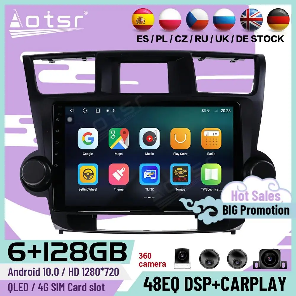 Автомобильное радио, видео приемник, 128G Carplay, Android 10, для Toyota Highlander 2009, 2010, 2011, 2012, 2013, GPS-навигация, головное устройство
Автомобильное радио, видео приемник, 128G Carplay, Android 10, для Toyota Highlander 2009, 2010, 2011, 2012, 2013, GPS-навигация, головное устройство