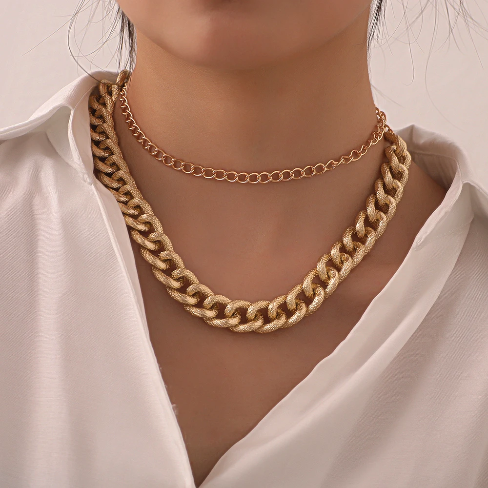 Punk Curb Cuban Choker Necklace for WomenGothic Gold Color Chunky Thiken Collar Layerd Miam HipHop Men Necklace Jewelry Charm
Punk Curb Cuban Choker Necklace for WomenGothic Gold Color Chunky Thiken Collar Layerd Miam HipHop Men Necklace Jewelry Charm