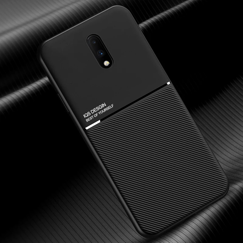 Car Magnetic 2 in 1 Twill Case For Oneplus 7 7T Luxury Soft Silicon TPU Back Cover for Pro Anti-fingerprint | Мобильные телефоны и