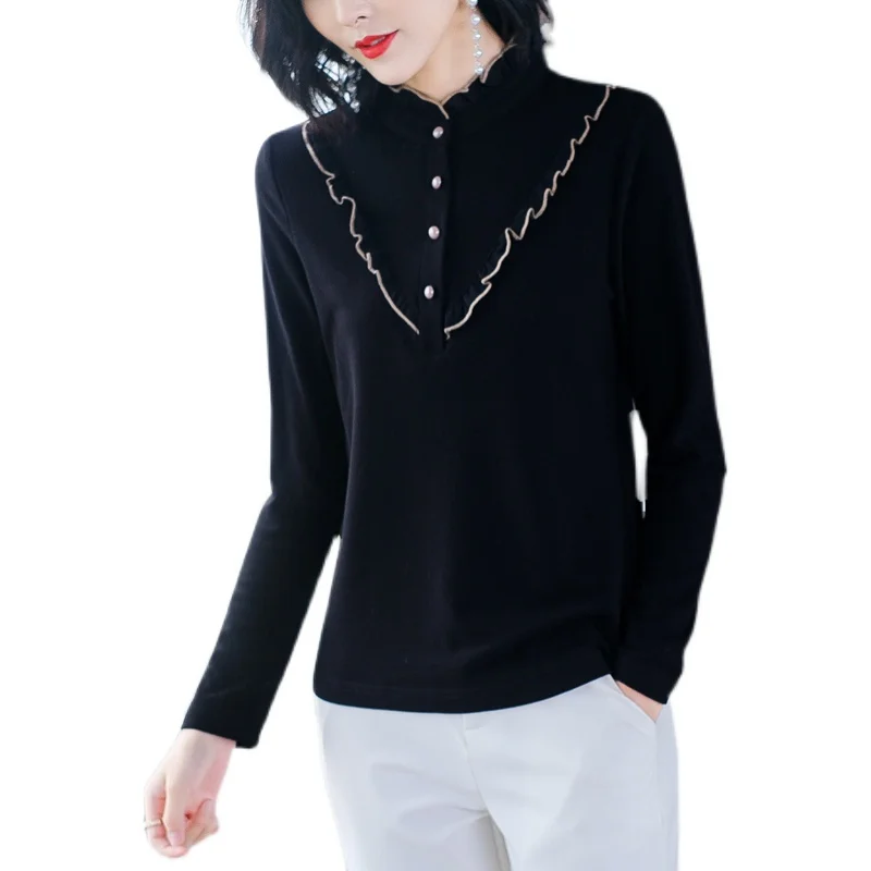 COIGARSAM 4XL Plus Size blouse women New Stand Neck blusas womens tops and blouses Black 5288
COIGARSAM 4XL Plus Size blouse women New Stand Neck blusas womens tops and blouses Black 5288