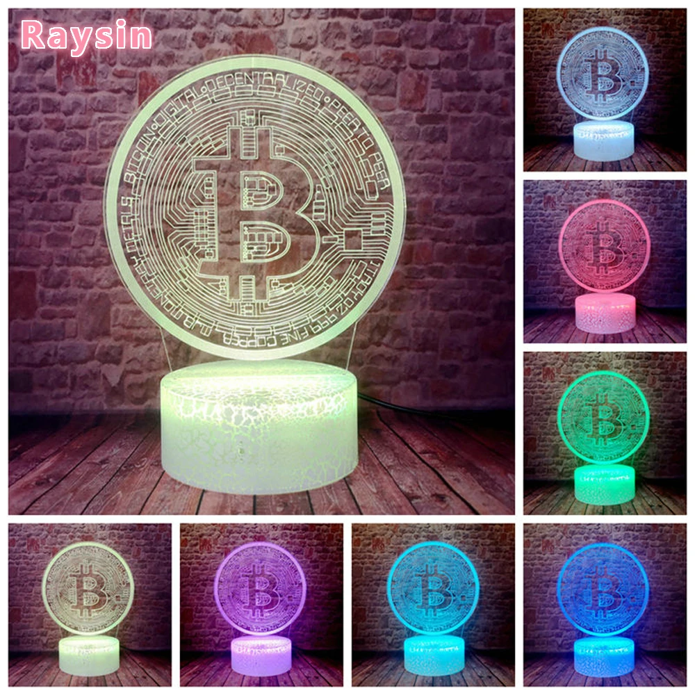 Lustre Novelty Bitcoin Sign 3D LED Bulb 7 Colors Change RGB Night Light Kids Bedroom Home Decor Child Kids Xmas Birthday Toys
Lustre Novelty Bitcoin Sign 3D LED Bulb 7 Colors Change RGB Night Light Kids Bedroom Home Decor Child Kids Xmas Birthday Toys