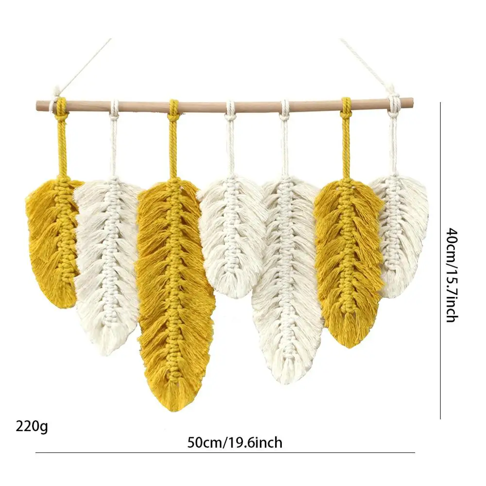 Boho Wall Tapestry Macrame Wall Hanging Feather Cotton Woven Leaves Living Room Headboard Door Porc Bohemian Room Decoration
Boho Wall Tapestry Macrame Wall Hanging Feather Cotton Woven Leaves Living Room Headboard Door Porc Bohemian Room Decoration