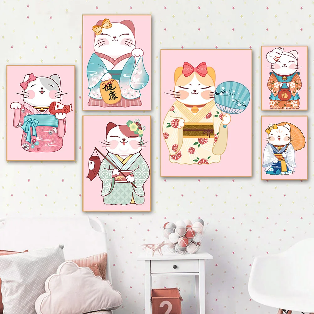 Japanese Style Poster Pink Lucky Cat Canvas Painting Cute Animal Art Print Modern Picture For Living Room On The Wall Home Decor
Japanese Style Poster Pink Lucky Cat Canvas Painting Cute Animal Art Print Modern Picture For Living Room On The Wall Home Decor