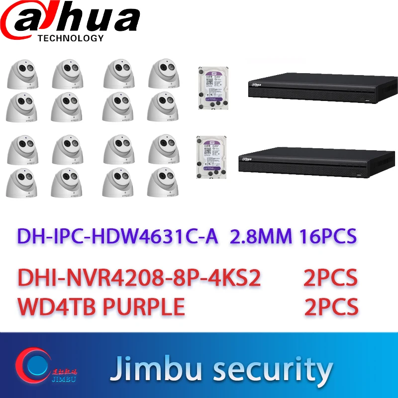 Dahua Lot/NVR4208-8P-4KS2 2PCS 8CH 4K video recorder & 16PCS Dahua 6MP IP camera IPC-HDW4631C-A 2.8MM & 2pieces WD4TB PURPLE kit
Dahua Lot/NVR4208-8P-4KS2 2PCS 8CH 4K video recorder & 16PCS Dahua 6MP IP camera IPC-HDW4631C-A 2.8MM & 2pieces WD4TB PURPLE kit