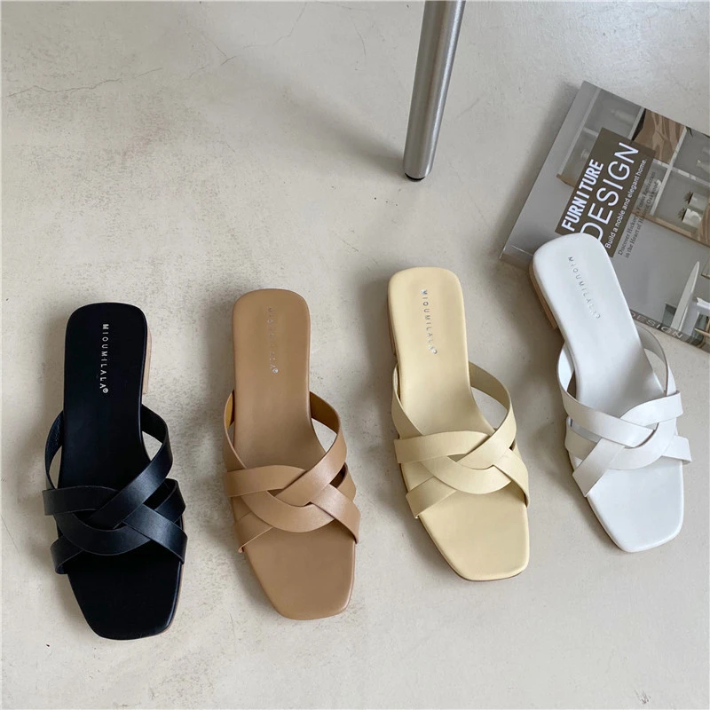 Square Toe Summer Women Sandals Fashion Cross-strap PU Leather Slippers Female Slippers Durable High Quality Woman Slides Shoes
Square Toe Summer Women Sandals Fashion Cross-strap PU Leather Slippers Female Slippers Durable High Quality Woman Slides Shoes