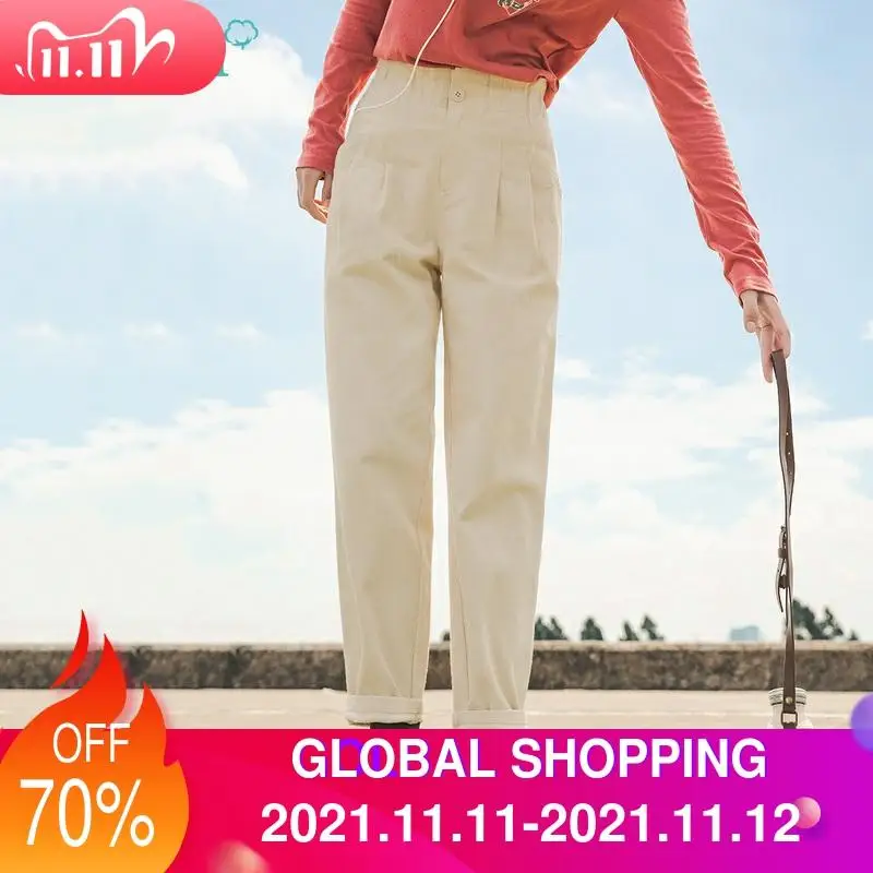 INMAN Black Or White Color Autumn Winter Fashion Trousers Loose Korean Style Bud Waist Cotton Casual Pants
INMAN Black Or White Color Autumn Winter Fashion Trousers Loose Korean Style Bud Waist Cotton Casual Pants