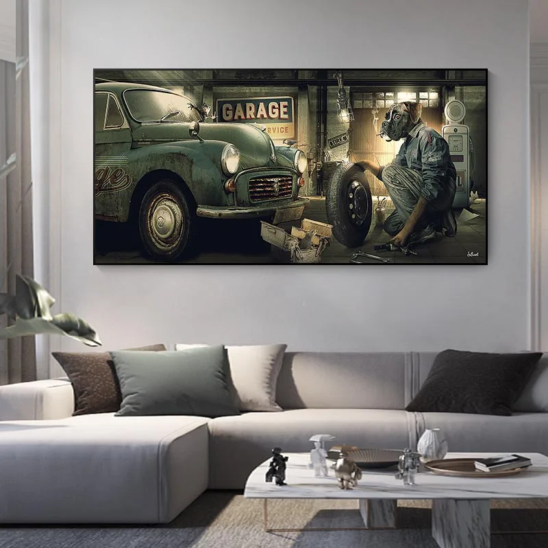 Dog Repairing The Car Pictures Print Canvas Cool Bulldog Art Posters and Prints Modern Wall Pictures for Living Room Home Decor
Dog Repairing The Car Pictures Print Canvas Cool Bulldog Art Posters and Prints Modern Wall Pictures for Living Room Home Decor