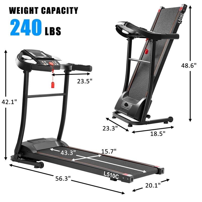 0.8-10km/h Speed Compact Easy Folding Treadmill Motorized Running Jogging Machine with Audio Speakers Incline Adjuster
0.8-10km/h Speed Compact Easy Folding Treadmill Motorized Running Jogging Machine with Audio Speakers Incline Adjuster