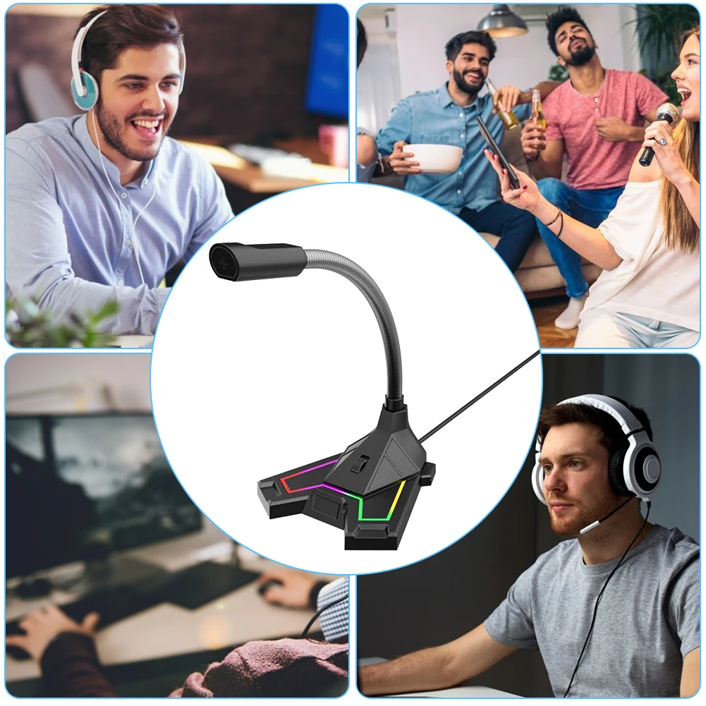RGB USB Gaming PC Microphone Sound Desktop Conference Condenser Recording Mic Computer Gaming Streaming Studio
RGB USB Gaming PC Microphone Sound Desktop Conference Condenser Recording Mic Computer Gaming Streaming Studio