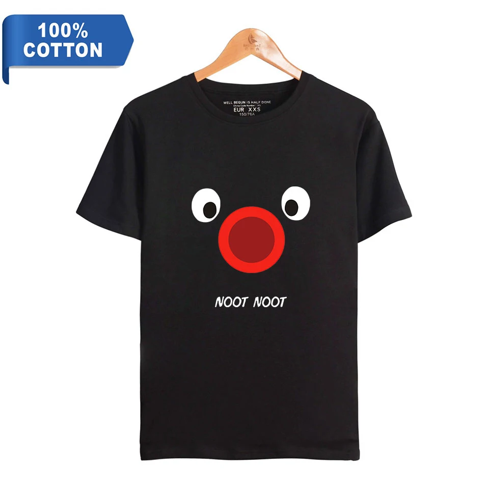 Noot Pingu Мужская Футболка Kpop 2020 футболки 100% хлопок мультфильм повседневные топы