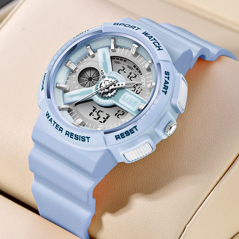 LIGE Luxury Sport Women's Watches 5ATM Waterproof Dual Display Analog Digital Fashion Quartz Watch Female Clock Relogio Feminino
LIGE Luxury Sport Women's Watches 5ATM Waterproof Dual Display Analog Digital Fashion Quartz Watch Female Clock Relogio Feminino