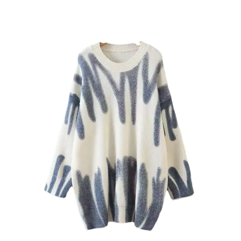 Autumn&Winter New European American Lazy Style Pullover Sweater Women Loose Printed Outer Sweater Contrast Color Cotton Sweater
Autumn&Winter New European American Lazy Style Pullover Sweater Women Loose Printed Outer Sweater Contrast Color Cotton Sweater