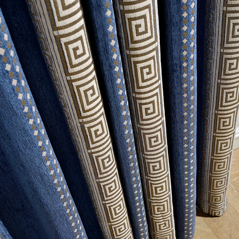 Luxury Curtains For Living Room Blue Brown Thick Heavy Chenille Strip Geometric Villa Window Drapes
Luxury Curtains For Living Room Blue Brown Thick Heavy Chenille Strip Geometric Villa Window Drapes