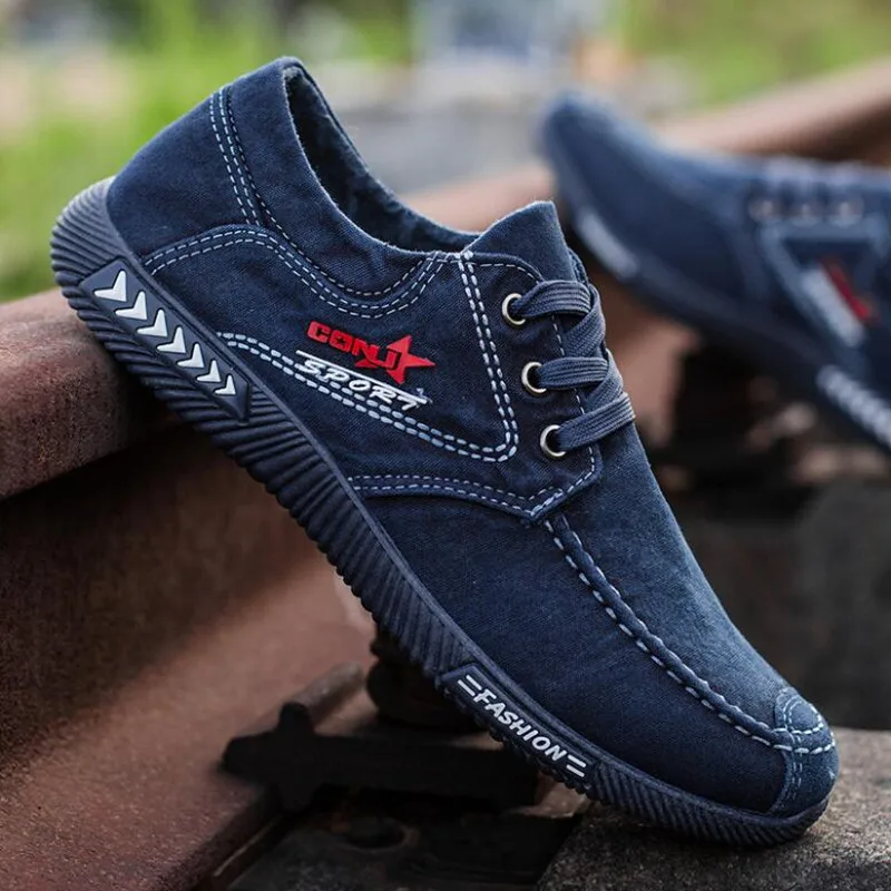New classic canvas shoes men's lace-up anti-kick denim casual shoes outdoor sneakers men's casual shoes non-slip sneakers A17
New classic canvas shoes men's lace-up anti-kick denim casual shoes outdoor sneakers men's casual shoes non-slip sneakers A17