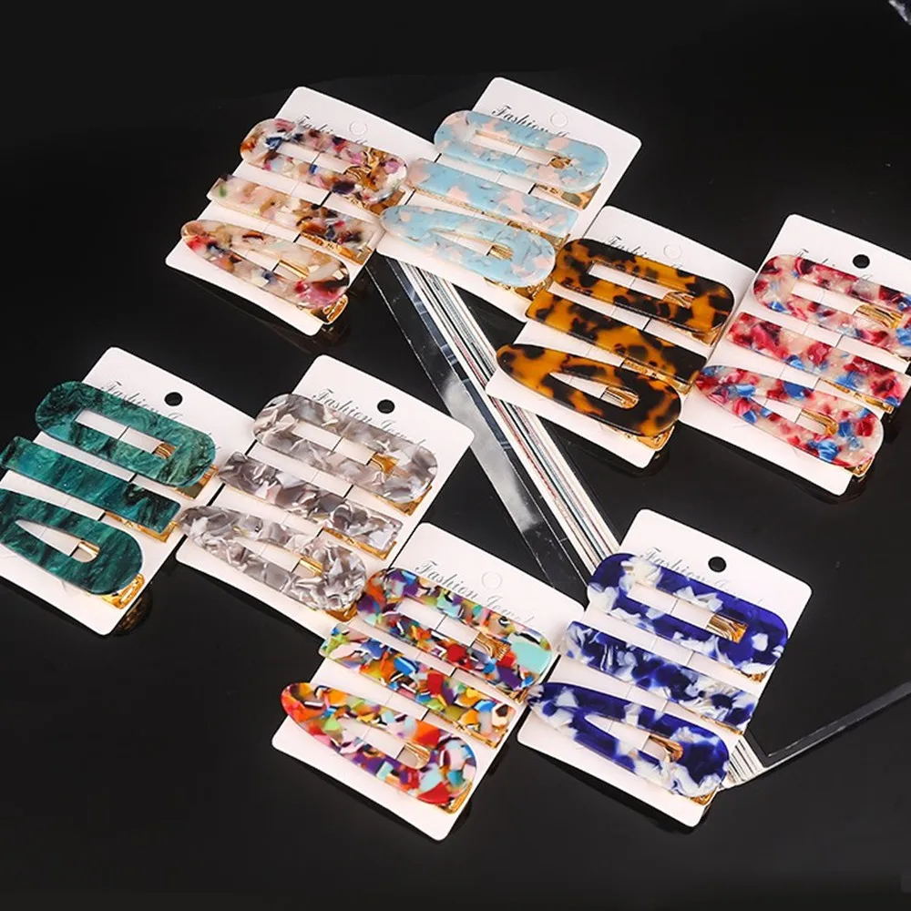 New 3 Pcs/set Fashion Acetate Hairpins Sweet Barrettes Geometric Hair Clips For Women Hair Accessories
New 3 Pcs/set Fashion Acetate Hairpins Sweet Barrettes Geometric Hair Clips For Women Hair Accessories